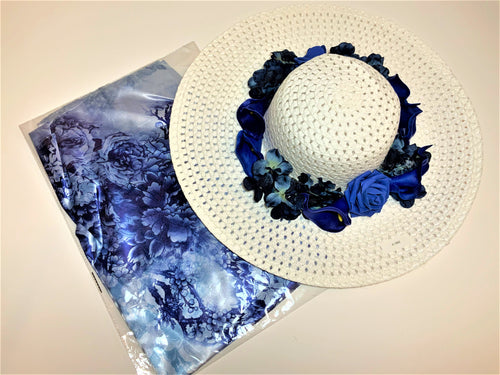 Blue Festival Hat & Pashmina