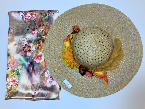 Cala golden hat & pashmina